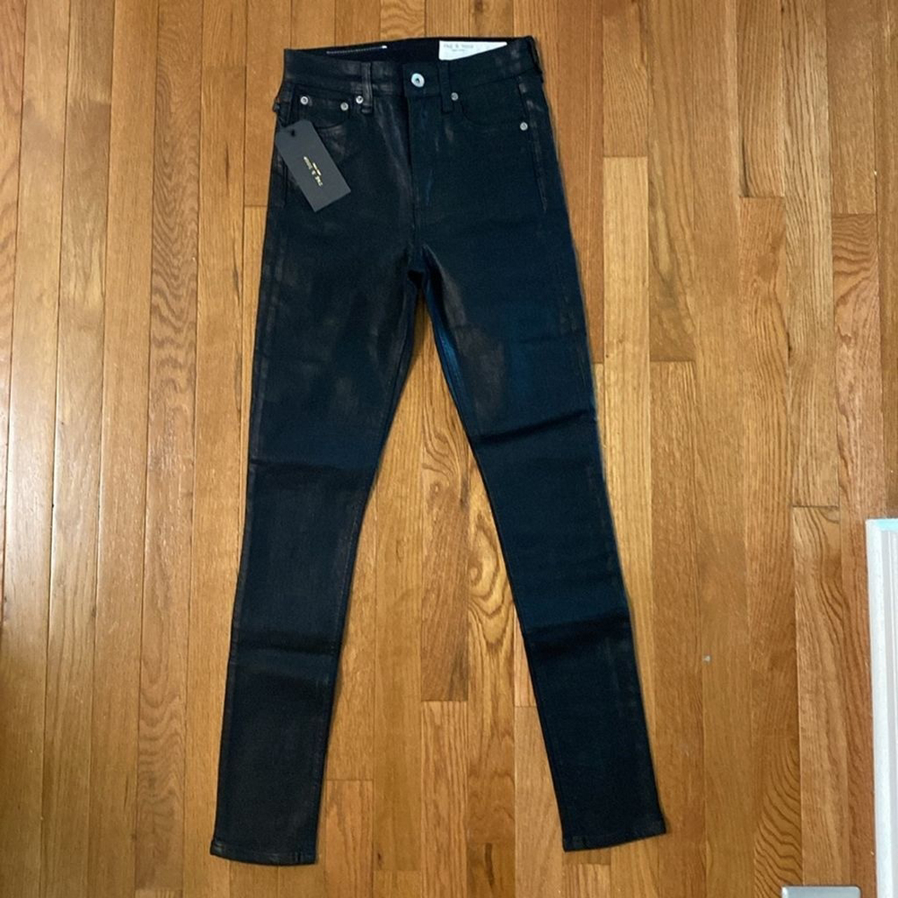 NWT Rag and Bone Nina High Rise Skinny black Jeans Size 24 - Picture 15 of 16